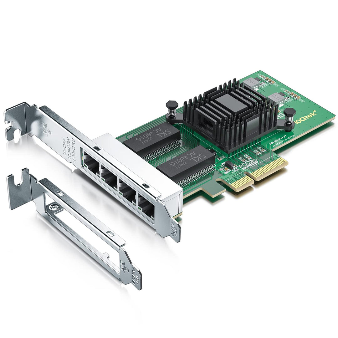 H!Fiber.com 1.25G NIC,Quad RJ45 Ports,Ethernet Netzwerk-Karte,1.25GbE CNA,SPEC Equal zu I350-T4,mit