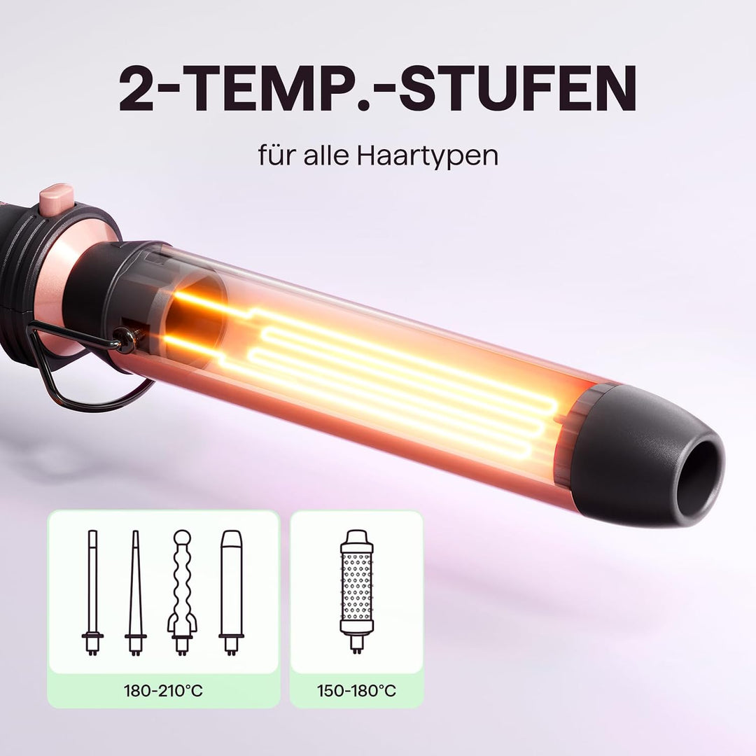 Wavytalk Lockenstab, 5-in-1 Lockenstäbe Set mit Lockenbürste und 4 austauschbaren Lockenwickler Kera