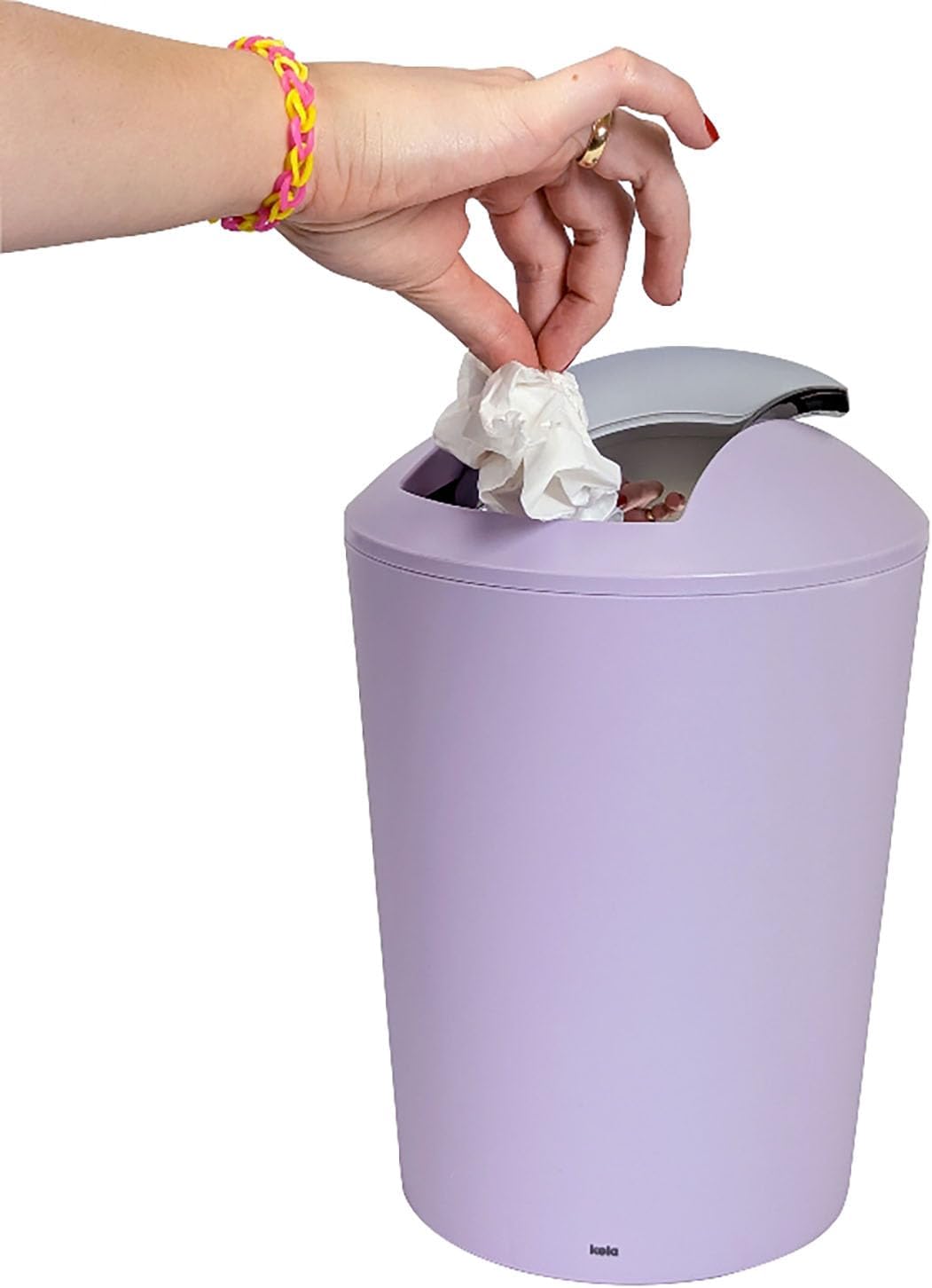 kela Schwingdeckeleimer violett, Kosmetikeimer 5l mit Schwingdeckel, Kunststoff, MARTA, Mülleimer Ba
