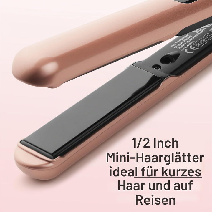 JAETON Mini Glätteisen Haarglätter für Kurze Haare,Reise Glätteisen Klein,Duale Spannungsversorgung,