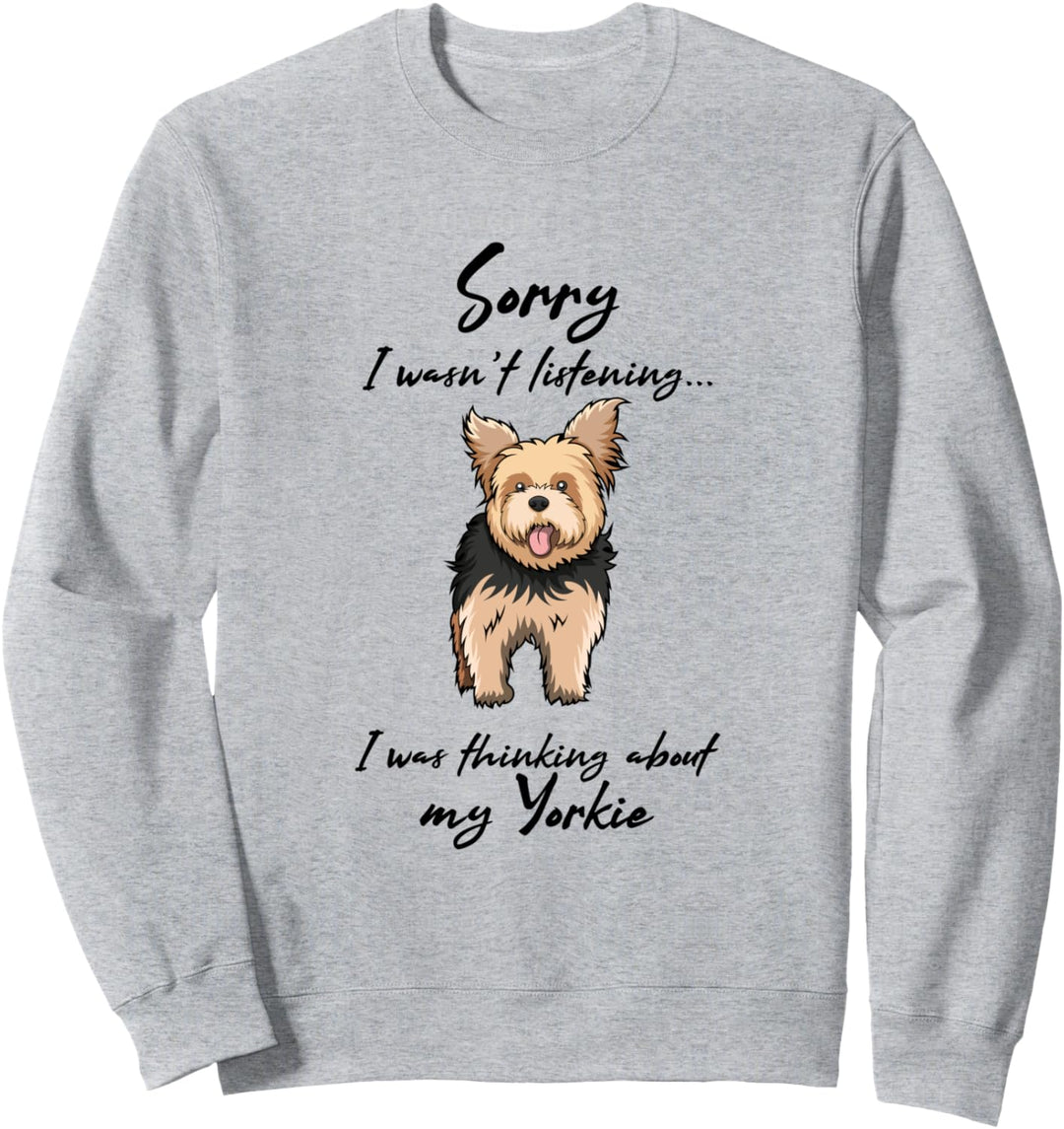 Nachdenken über Yorkie Hundehalter Terrier Sweatshirt