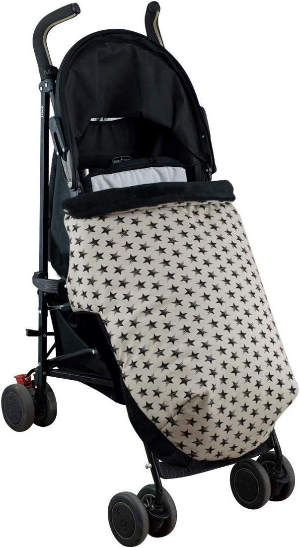 JYOKO KIDS Universal Baby Fusssack Kinderwagen, Extra Weicher Fleece für den Winter (BLACK STAR, Fle