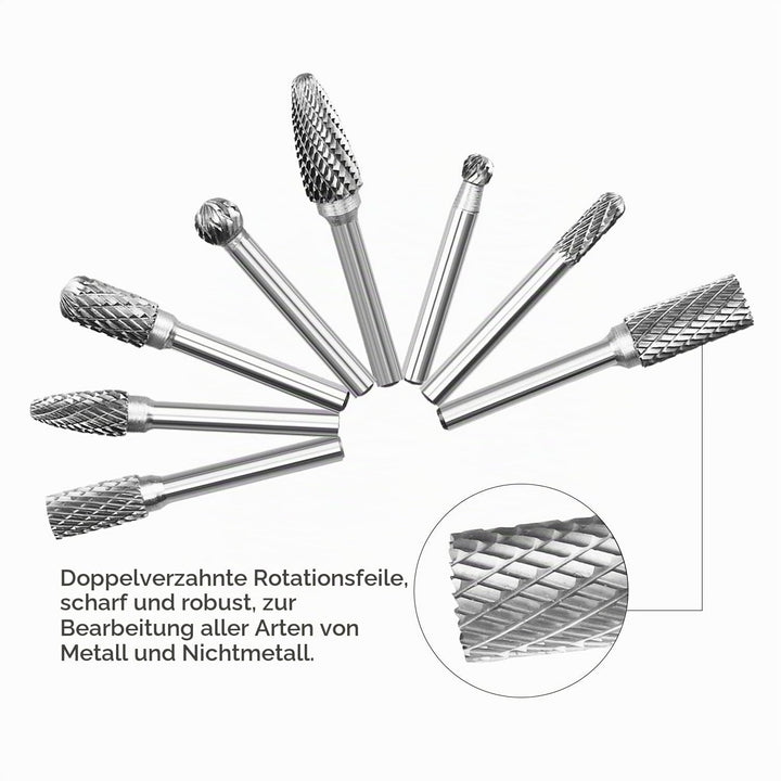 Wolframstahl Fräser, SPTA 5-Teilig Frässtifte 6mm Schaft Bit zum Holz Metall Marmor schnitzen, schle
