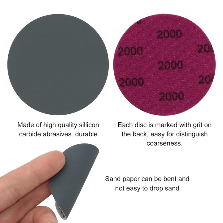 VIBRATITE 184 Stück Schleifscheiben 50mm Klett Nasse Trockene Schleifpads, (Körnung 60-10000) Sandpa
