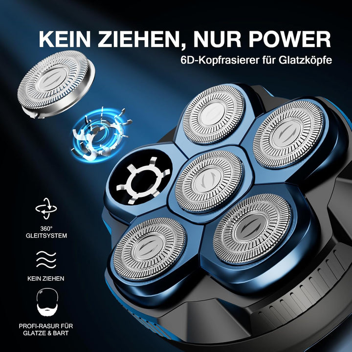 Glatzen Rasierer Herren Kopfrasierer Glatze Glatzenrasierer Elektrisch Wiederaufladbar Magnetische H