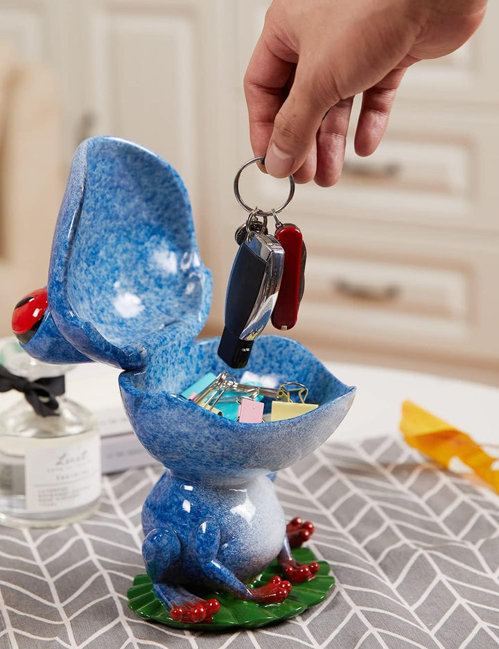 NENBOLEC Schmucktablett Nussschale Dessert Platte Frosch Skulptur Dekor Wohnzimmer Kunst Arts Polyre