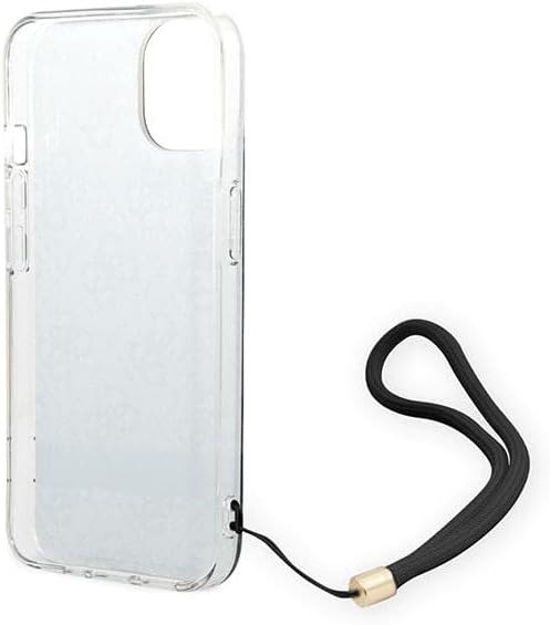 GUESS GUOHCP14SH4STK Hülle für iPhone 14 6,1" schwarz/Black hardcase 4G Print Strap