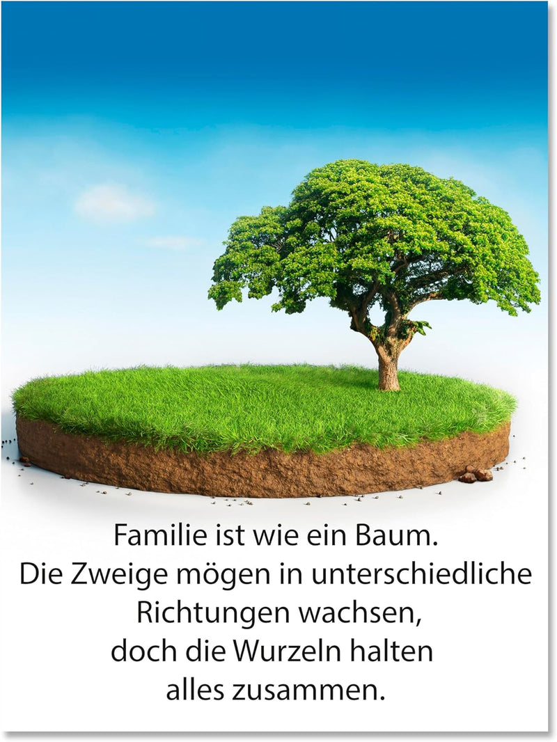 wandmotiv24 Wandbild Familie auf Leinwand, 40x30cm, Hochformat, wie EIN Baum, Familien, Wiese, Wurze