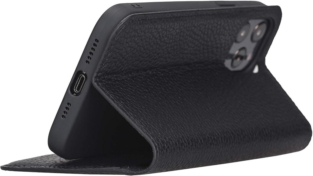 Solo Pelle aufklappbare Lederhülle kompatibel für iPhone 12 Pro Max in 6.7 Zoll inkl. 1 Kartenfach f