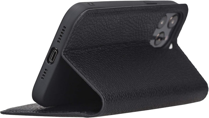 Solo Pelle aufklappbare Lederhülle kompatibel für iPhone 12 Pro Max in 6.7 Zoll inkl. 1 Kartenfach f