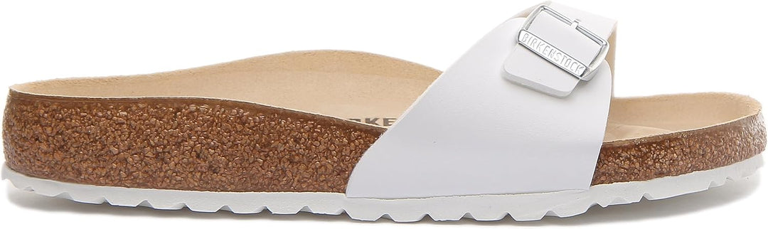 Birkenstock Unisex Erwachsene Pantolette Madrid Birko-Flor normal 43 EU Weiss, 43 EU Weiss