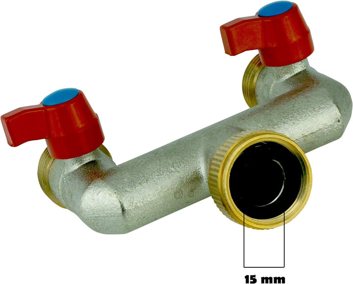 Verteiler 2-Wege 3/4" zum Anschluss 2 Geräten Gartenschlauch