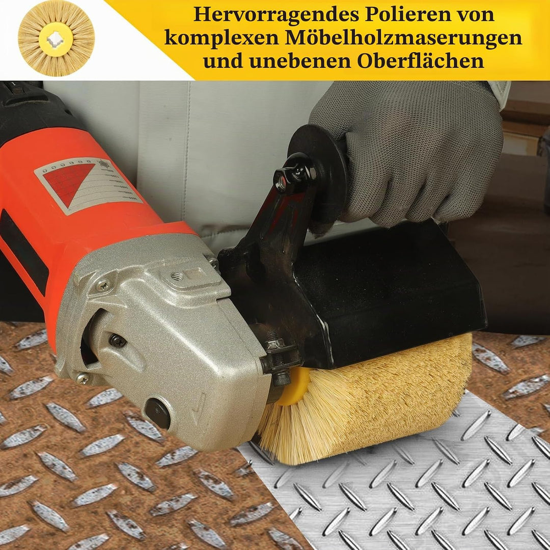 Schleifbürsten, 120x100mm Sisalbürste, Polierbürste zum Holzverarbeitung, Grit Bürste Bristle Bürste