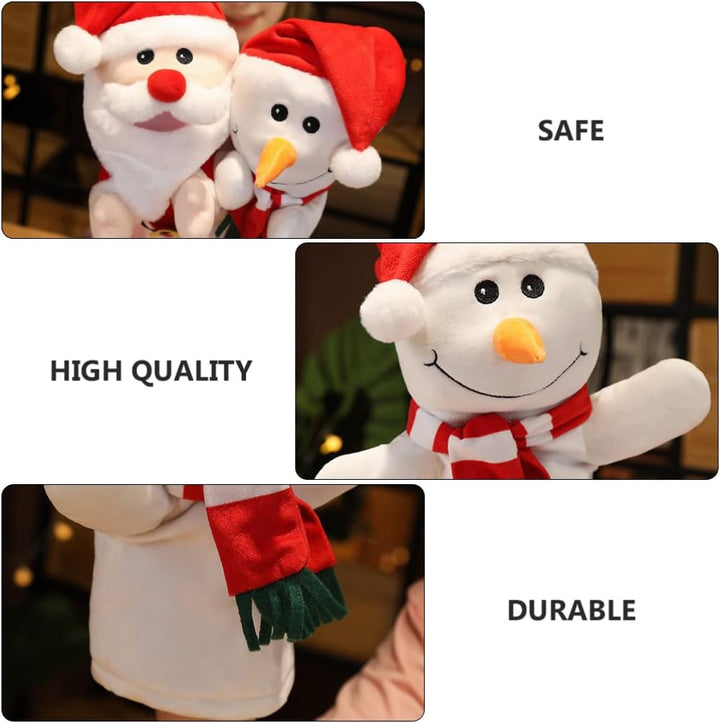 Toyvian Schneemann Fingerpuppe, Weihnachts Spielzeug Kinder Plüschpuppe Rentier Schneemann Handpuppe