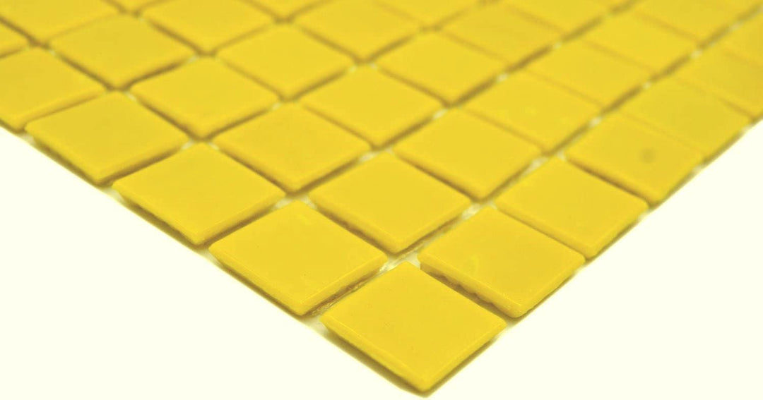 Mosaikfliese Glasmosaik gelb Küchenrückwand Duschwand | 10 Mosaikmatten