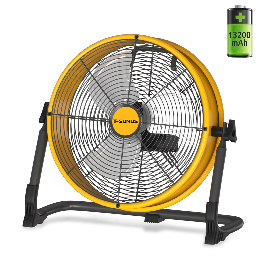 T-SUNUS Bodenventilator 30cm, Standventilator Windmaschine Leise mit USB Wiederaufladbar, Stufenlose