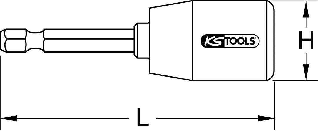 KS Tools 122.3008 1/4" Stockschraubendreher, magnetisch, M8, M8