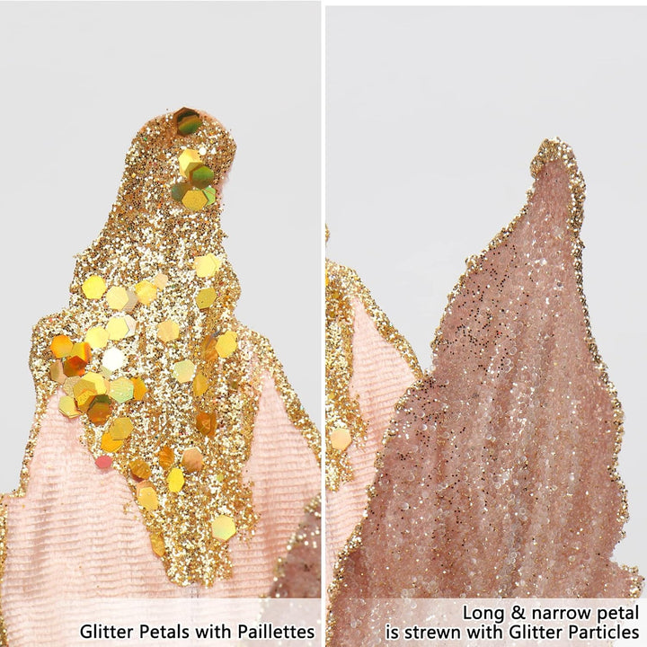 Briful 4 Stücke Weihnachtsstern Christbaumschmuck Kunstblumen Weihnachtsblumen Glitter Poinsettia Ku