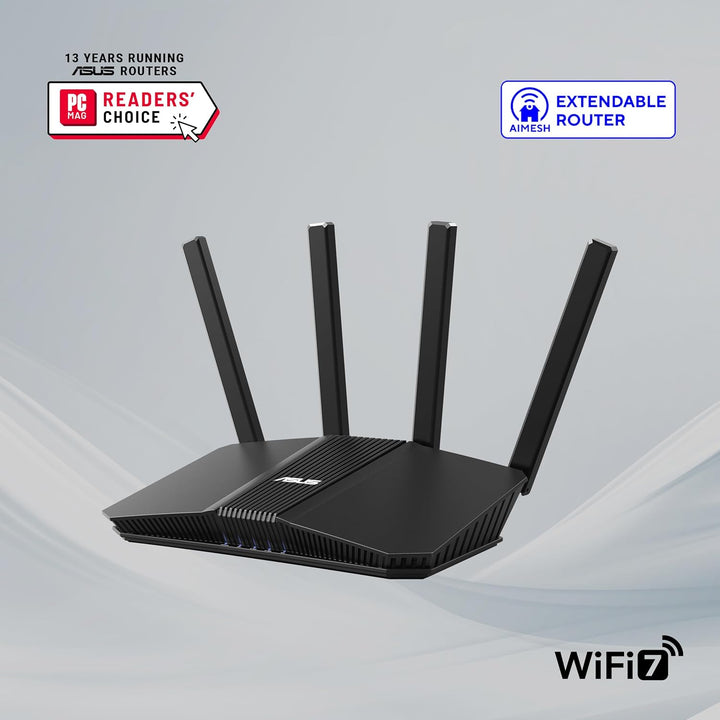 ASUS RT-BE55 Dual-Band WiFi 7 (802.11be) Smart AiMesh Kombinierbarer Router (4K-QAM, MLO, 2.5G WLAN
