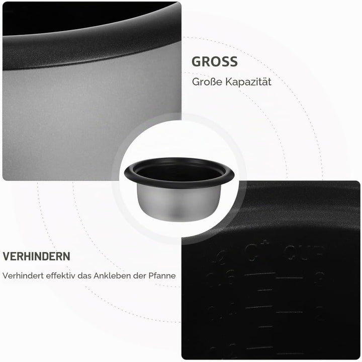Cabilock 1.5L Reiskocher Innentopf Aluminiumlegierung Antihaft-Einsatz FüR GleichmässIges Kochen Von