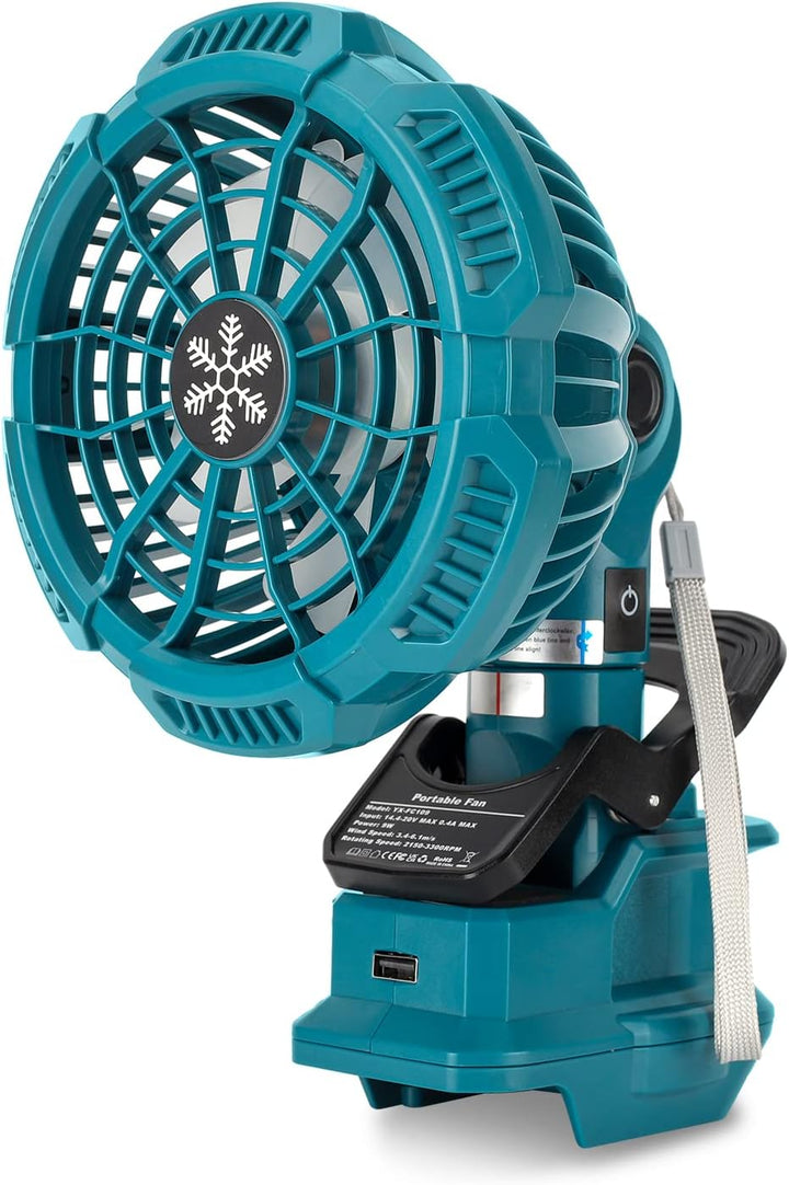 Taingwei Tragbarer Clip-on-Ventilator für Makita 18v Akku, Leise akku ventilator mit 3 energieeffizi