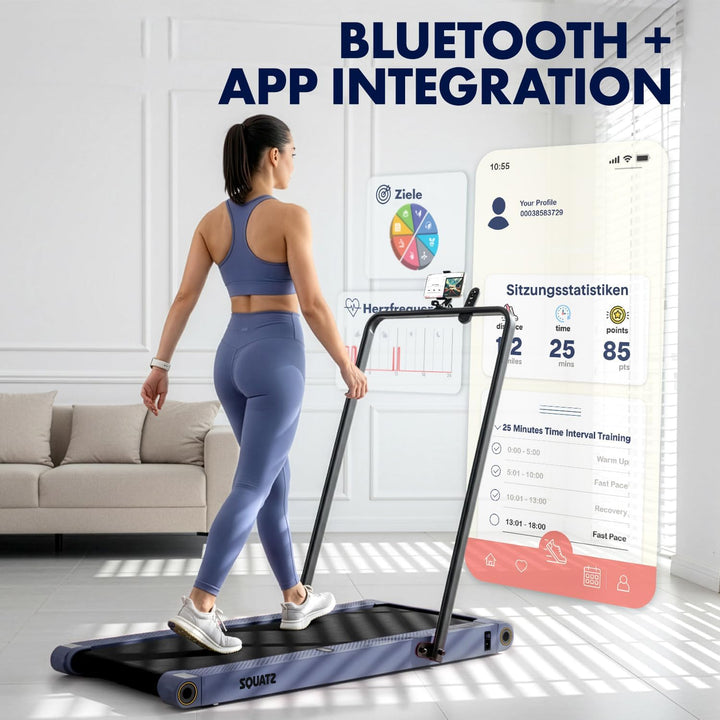 SQUATZ 2-in-1 Walking Pad Laufband mit Handlauf, klappbar und platzsparend, für Zuhause und Büro, mi