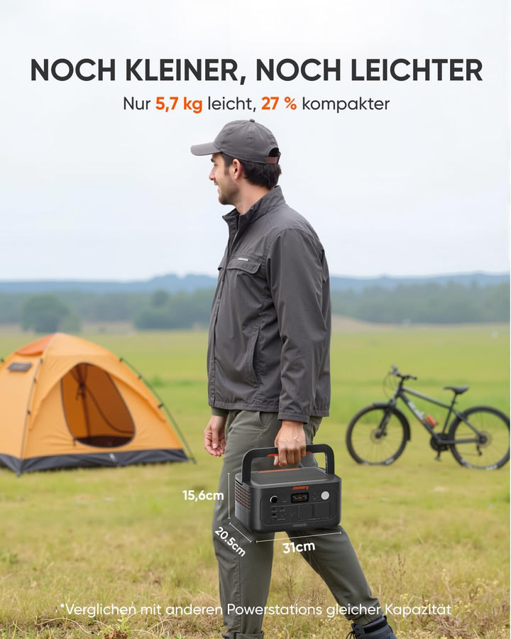 Jackery E500 V2 mit 100W Solarpanel, Tragbare Powerstation & Solargenerator für Camping, Wohnmobil &