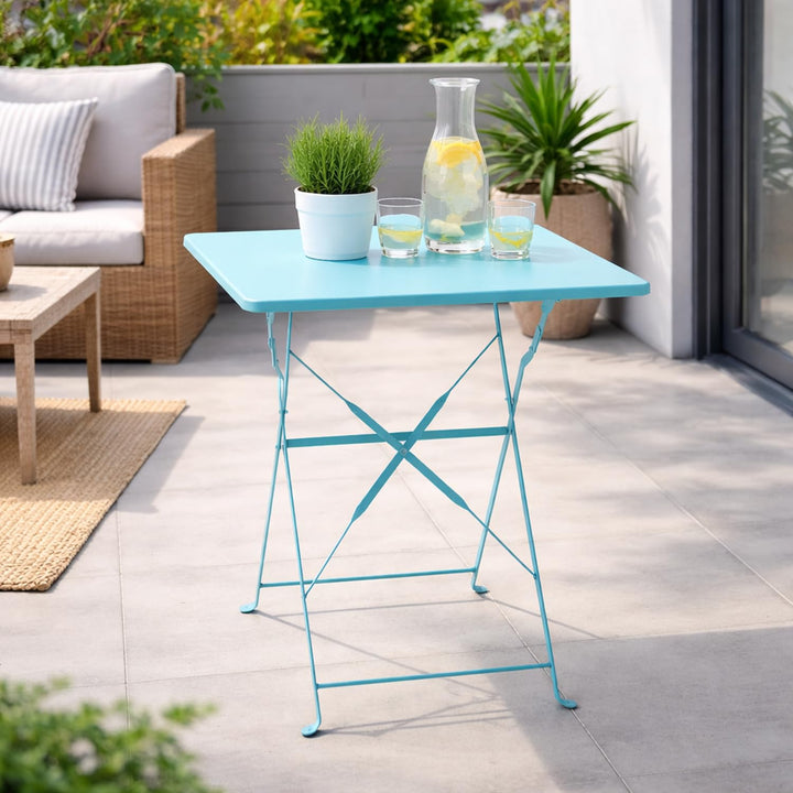 Mojawo Outdoortisch Bistrotisch Klapptisch Campingtisch Balkontisch Gartentisch Metall 60x60xH71cm T