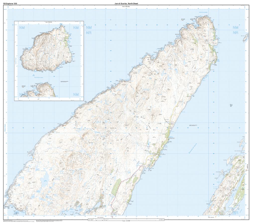 Jura and Scarba (OS Explorer Map, Band 355), Karte