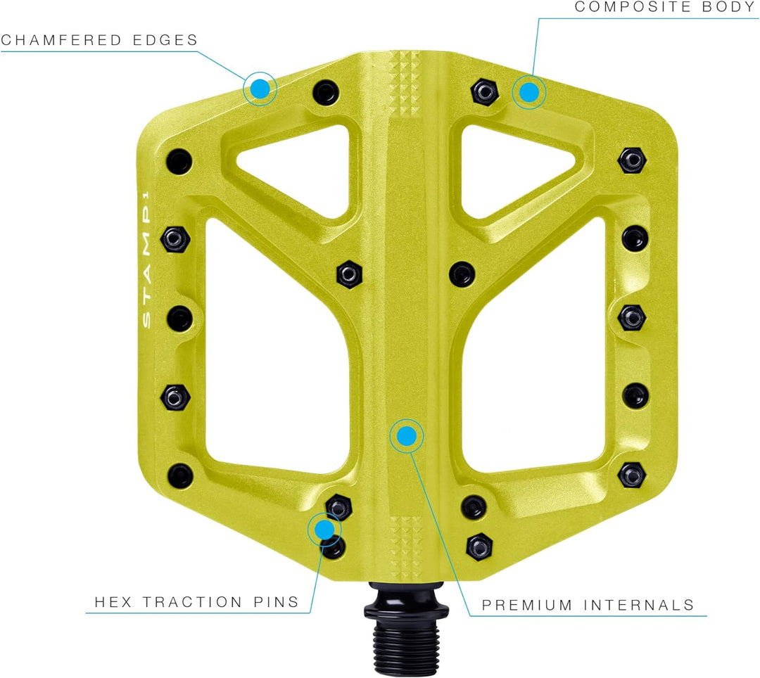 Crankbrothers Stamp Flat BMX/MTB Fahrradpedal – Plattform-Fahrradpedal, minimales Profil, Verstellba