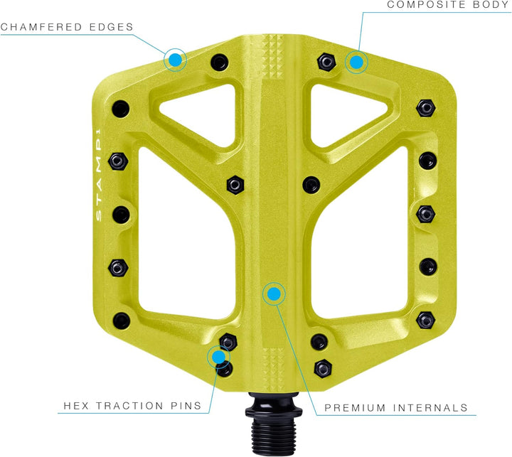 Crankbrothers Stamp Flat BMX/MTB Fahrradpedal – Plattform-Fahrradpedal, minimales Profil, Verstellba