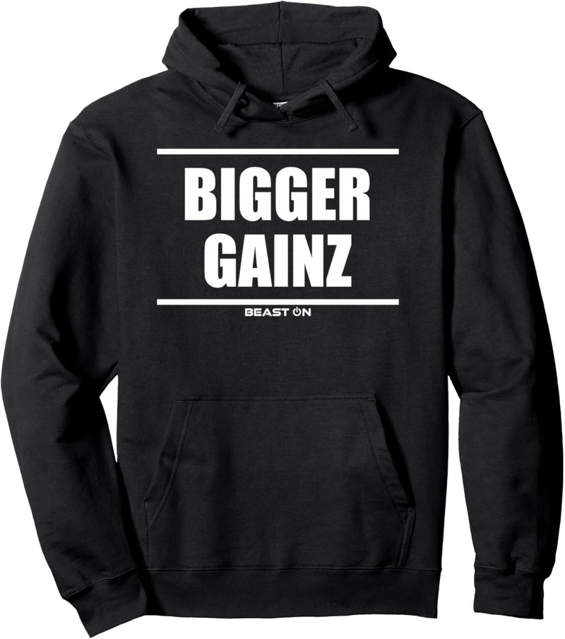 Bigger Gainz Bodybuilding Gains Gym Fitness Training Sprüche Pullover Hoodie