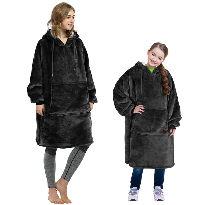 Catalonia Classy Sherpa Kapuzendecke Kuschelig Hoodie Decke, Flauschig Warmer Pullidecke Lange Kapuz