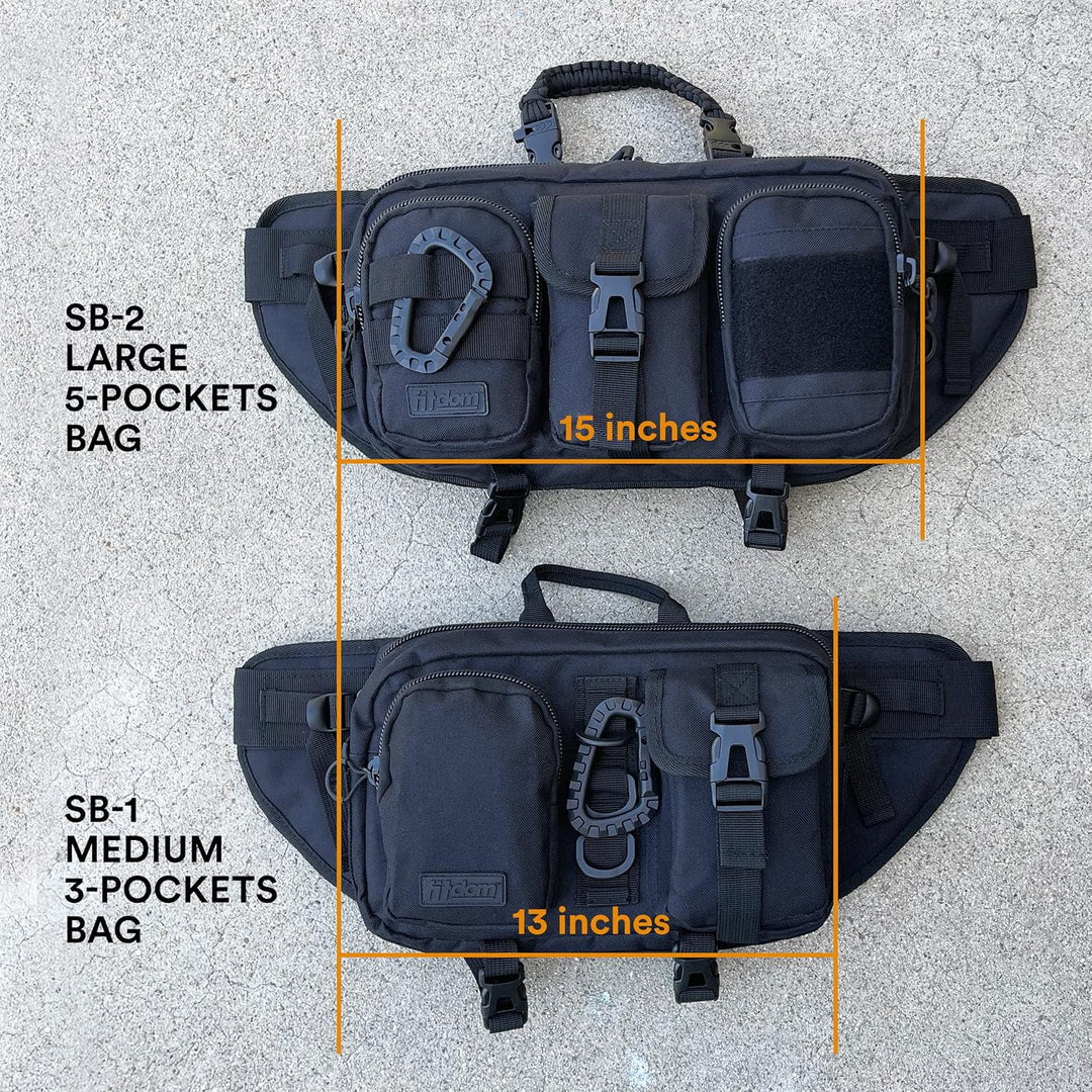 Fitdom Grosse taktische Sling Bag für Herren aus strapazierfähigem TechwearStoff und robust für den