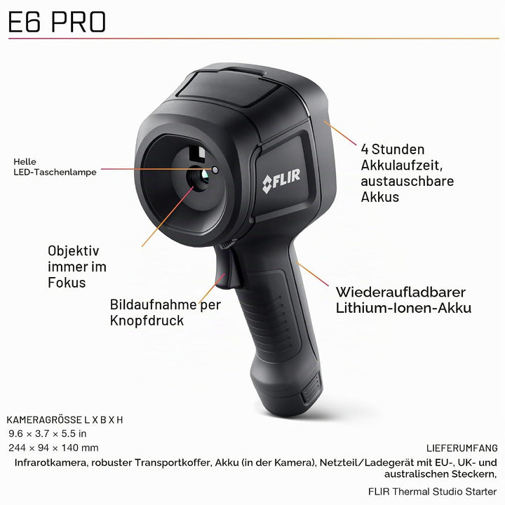 FLIR E6 Pro: Infrared Camera with 240x180 IR Resolution and Ignite Cloud