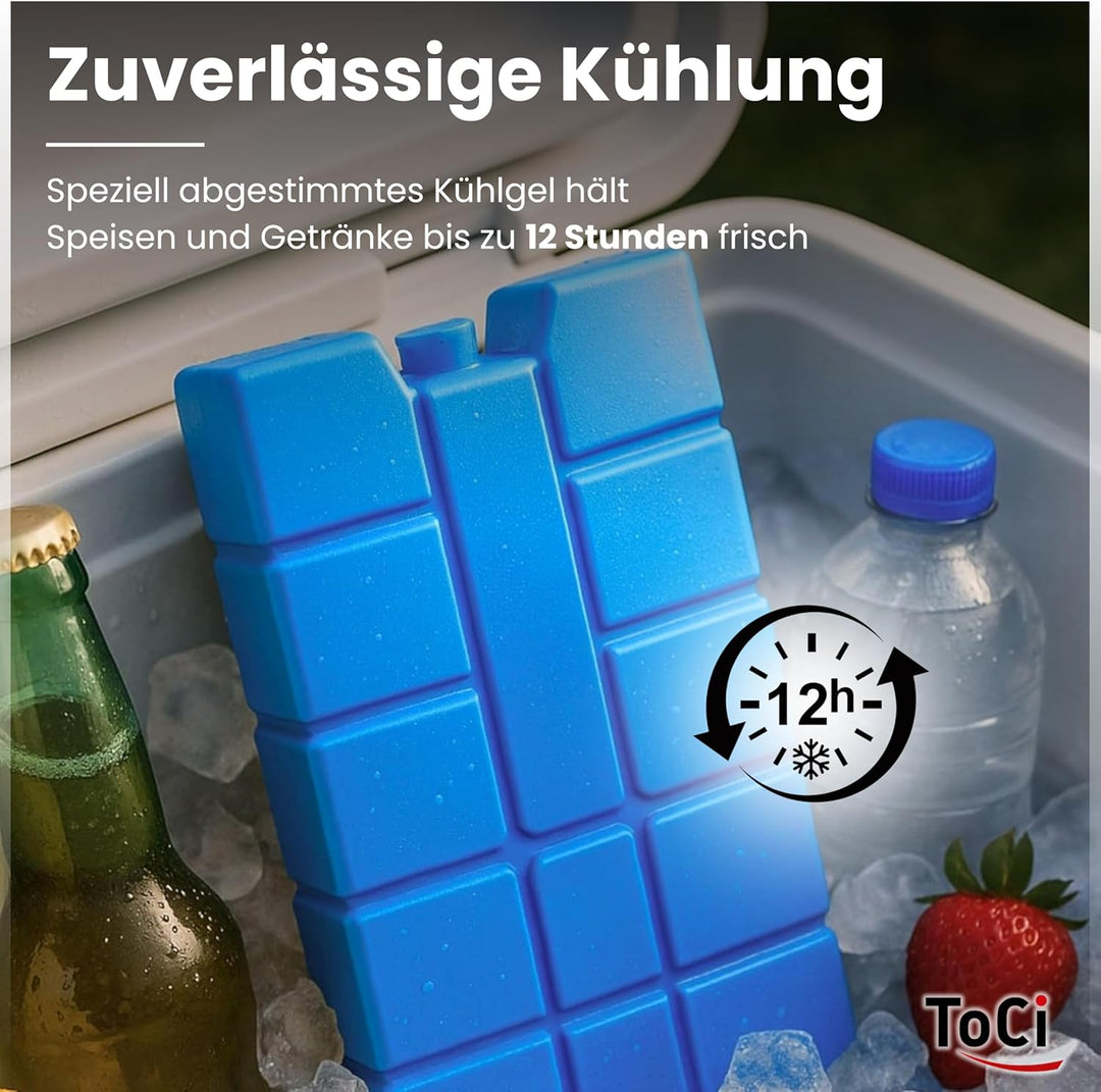ToCi 2/4/6/8/12/16er Set Kühlakkus mit je 200ml | 2-16 Blaue Kühlelemente für die Kühltasche oder Kü