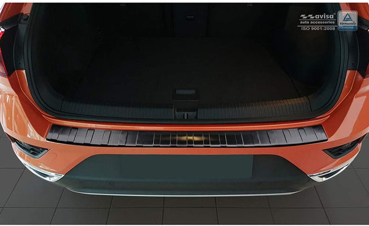 Avisa Schwarz Edelstahl Heckstossstangenschutz kompatibel mit Volkswagen T-Roc 2017-2022 & Facelift