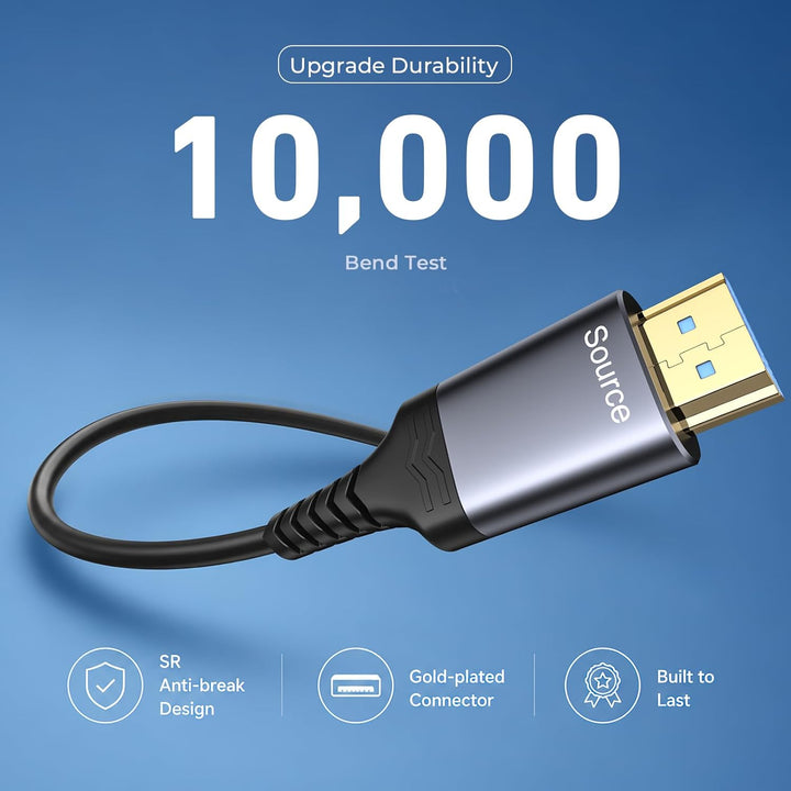 8K HDMI Glasfaserkabel 20m, 48Gbps Ultra High Speed HDMI 2.1 Kabel/AOC Unterstützung 8K@60Hz,4K@120H