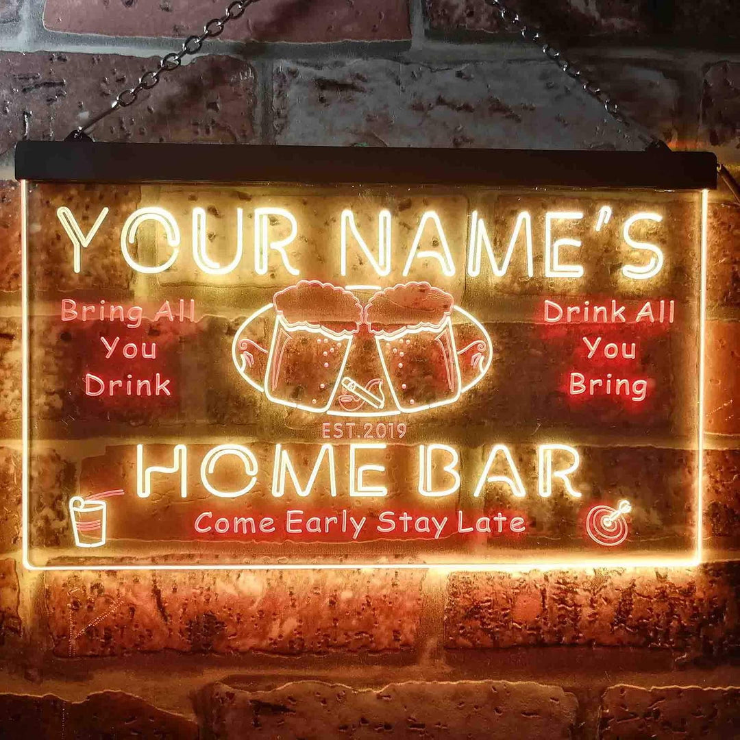 Personalized Your Name Est Year Theme Home Bar Beer Dual Color LED Barlicht Neonlicht Lichtwerbung N