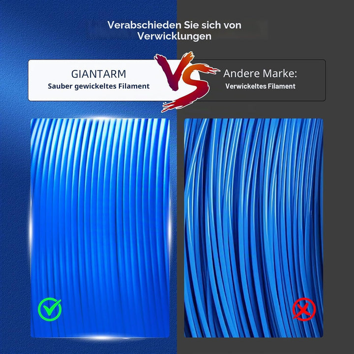 GIANTARM PLA Filament 1.75mm,3D Drucker Filament PLA 1kg,MaBgenauigkeit +/- 0,02mm,3D-Druckmateriali