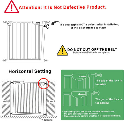 UBRAVOO Babygitter für Türen und Treppen, Höhe 100cm, Sicherheits-Haustiergitter, Spannungstyp, auto