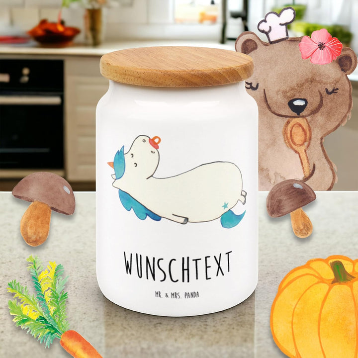 Mr. & Mrs. Panda Keksdose personalisiert Einhorn Schnuller - Personalisierte Geschenke, Mutter, Vorr