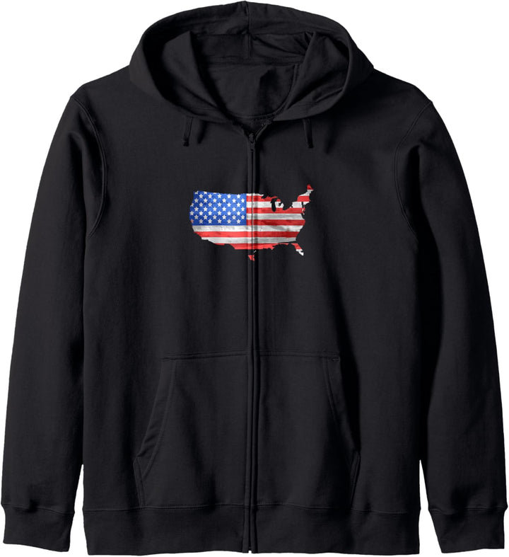 USA Flaggenkarte Kapuzenjacke