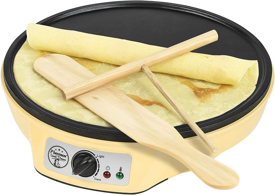 Bestron Donut Maker + Bestron Crêpes Maker im Retro Design, Gelb