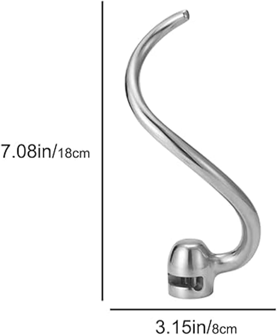 Namvo Spiral-Knethaken aus Edelstahl als Ersatz Quart Bowl-Lift Standmixer, langlebiger Brotknetaufs