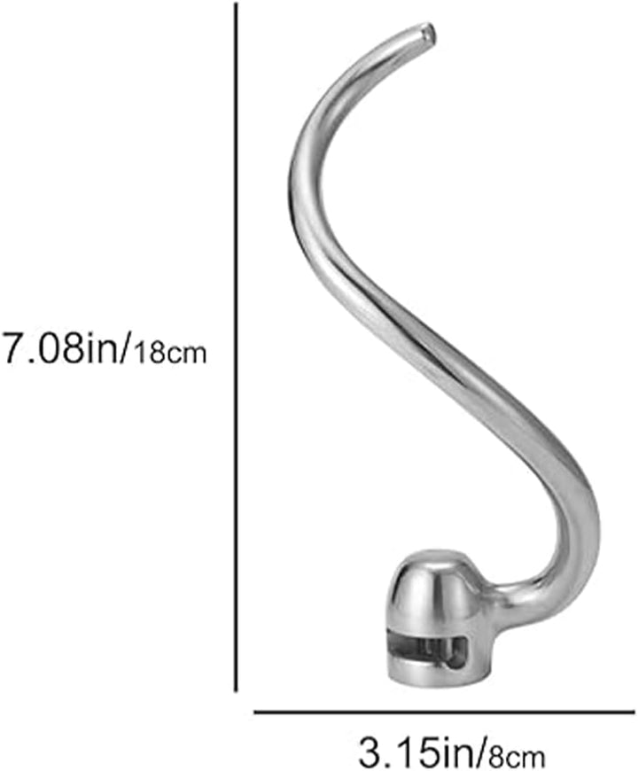 Namvo Spiral-Knethaken aus Edelstahl als Ersatz Quart Bowl-Lift Standmixer, langlebiger Brotknetaufs