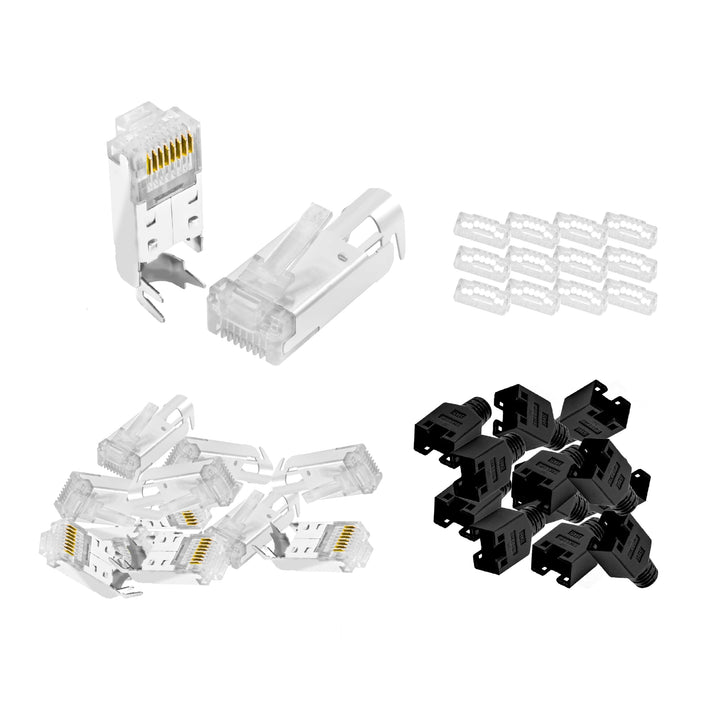 BIGtec RJ45 Stecker Netzwerkstecker 25 Stück Hirose TM11 schwarz Hochgeschwindigkeits Verbindung für