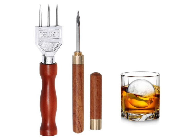 Eispickel aus Edelstahl,Eispickel-Set,Eispickelwerkzeug mit Holzgriff,Eispickel 304 Edelstahl,EIS Me