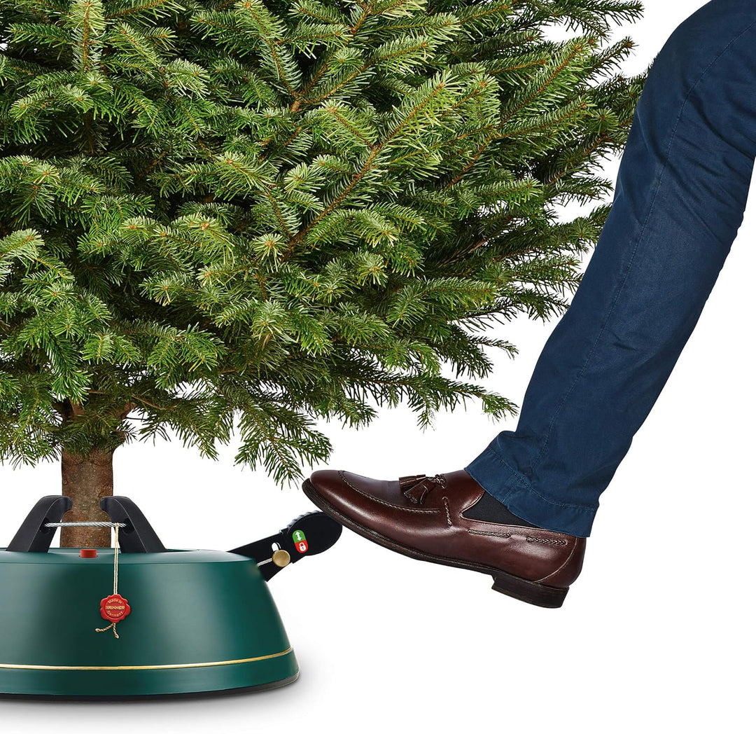 Krinner Comfort Weihnachtsbaumständer, Grösse M, Plastik, Blaugrün, 36 x 36 x 10.5