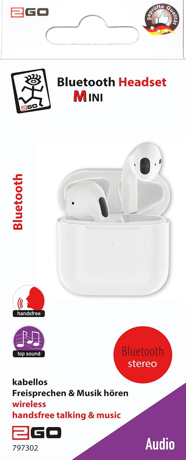 2GO Bluetooth Headset TWS Mini - weiss